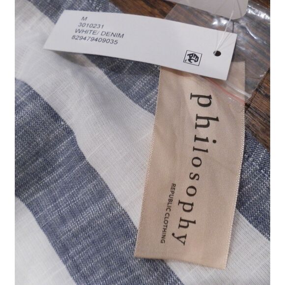 Philosophy Republic Clothing Women's White/Blue Striped Dress Size Medium NWT - Picture 4 of 4